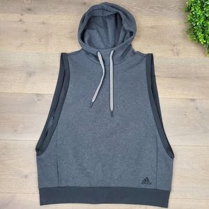 Adidas Athletics Sport Id Sleeveless Hoodie Gray